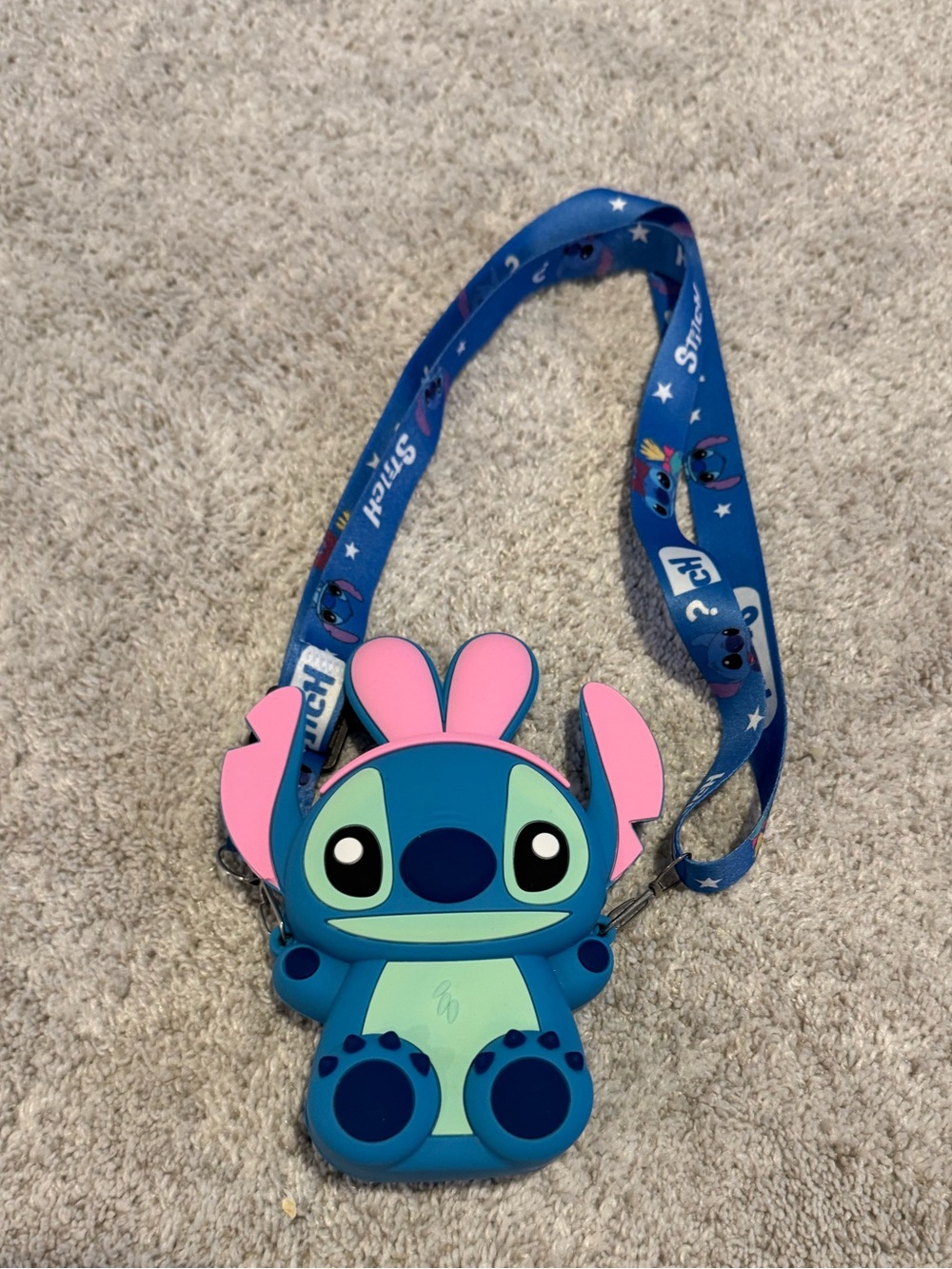 Stitch Silicone Crossbody Bag for Kids - Blue/Pink